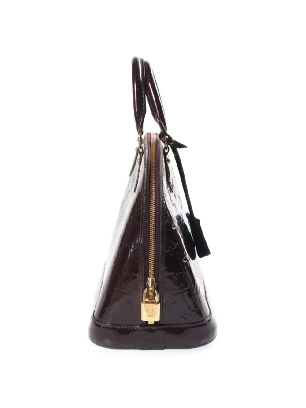 Louis Vuitton Monogram Vernis Alma GM Handbag Patent Leather Amarante Wine Red